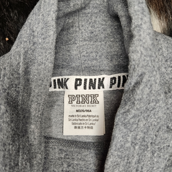 PINK Victoria's Secret Gray Sweater with White and Yellow Accents - Picture 2 of 2